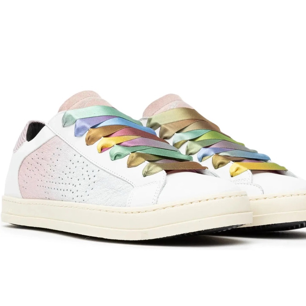 P448 White and pink Casual Sneakers with Colorful Accents